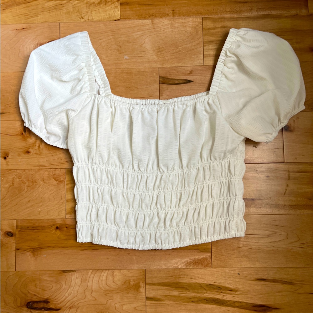 Elodie White Peplum Top L